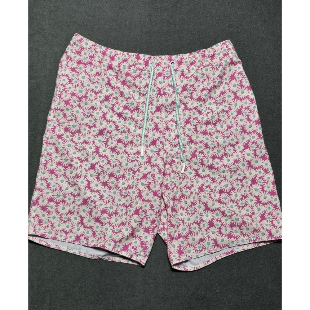 Johnnie-O Mens Floral Swim Trunks‎ Shorts Drawstring Pockets L Large Lined